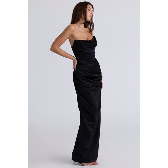 House of CB Dresses & Skirts - House of CB Adrienne Black Strapless Corset Maxi Dress M Formal Glam Wedding